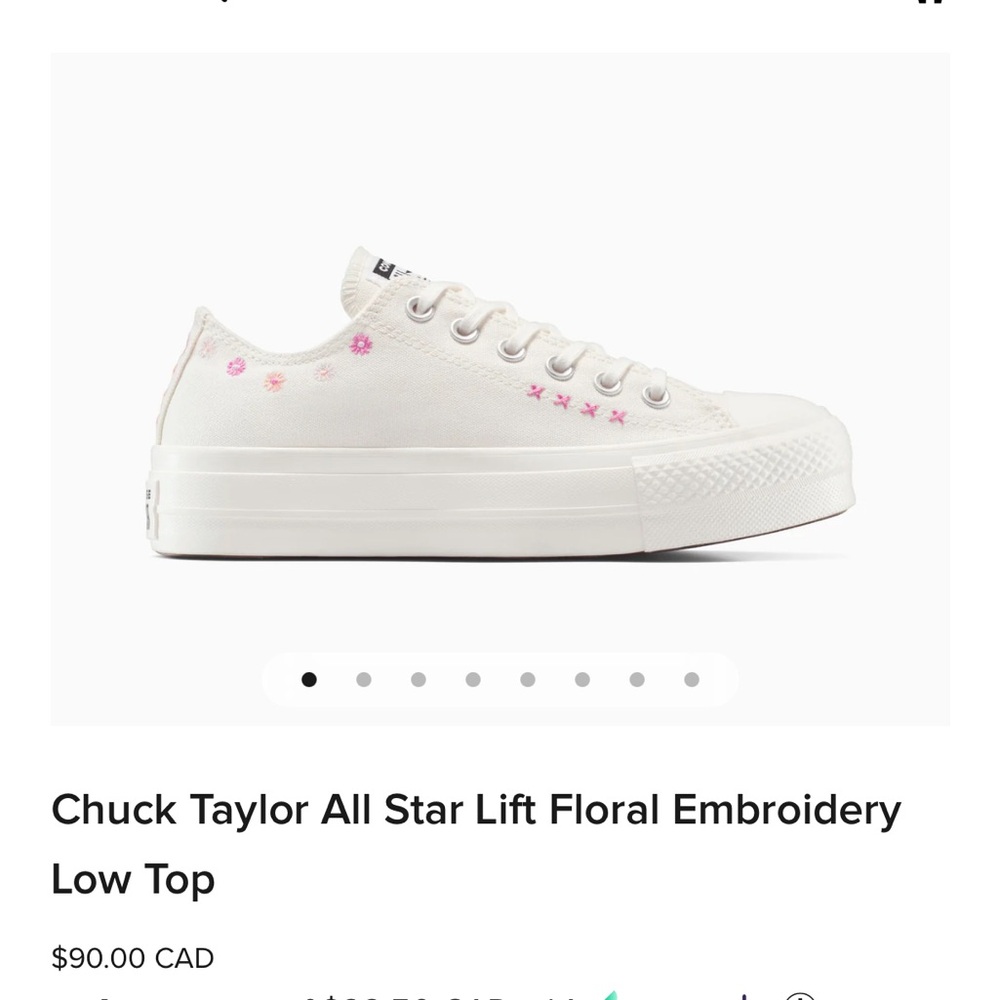 Converse Chuck Taylor Lift Low Top with Floral Design NWT